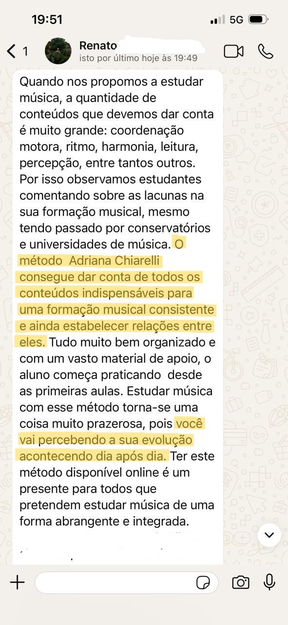 Depoimento de Renato Seara enviado por mensagem